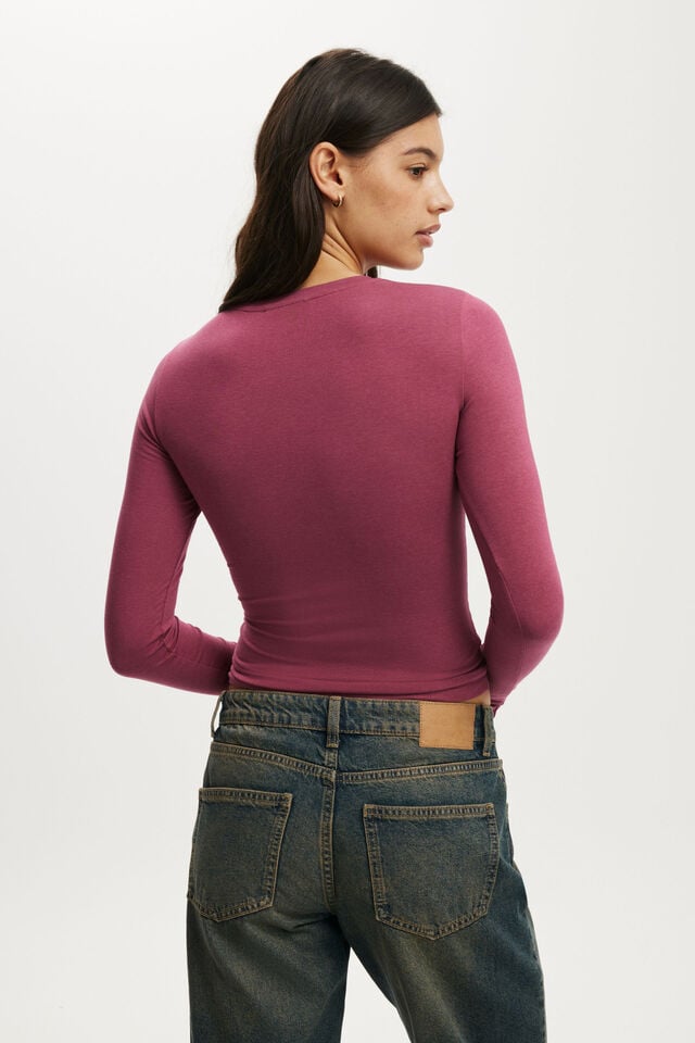 Cotton On All Day Crew Long Sleeve Rich Plum