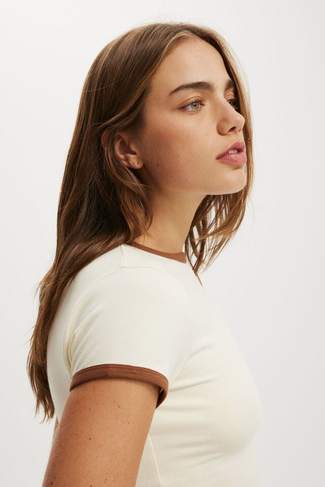 Cotton On All Day Crew Tee Creme Fraiche Tipping