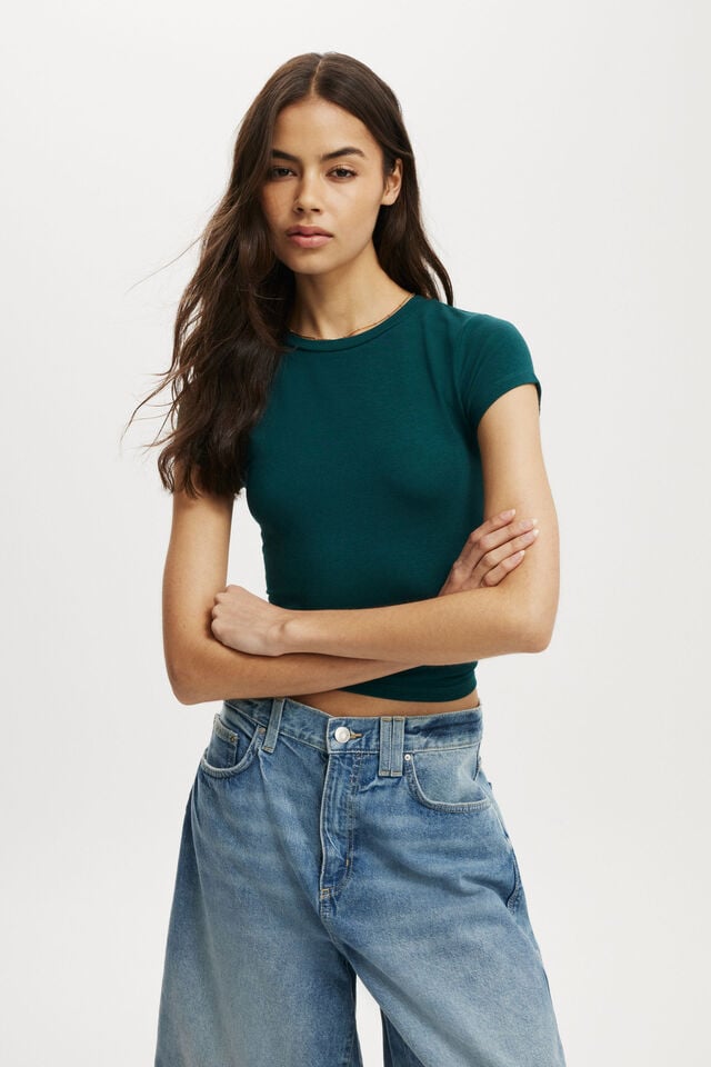 cotton on All Day Crew Tee dark ivy