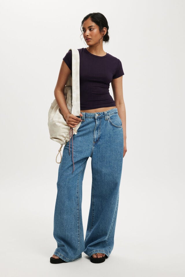 Cotton On All Day Crew Tee Velvet Currant