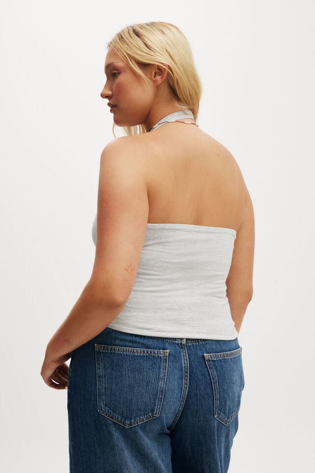 Cotton On All Day V Neck Halter Grey Marle