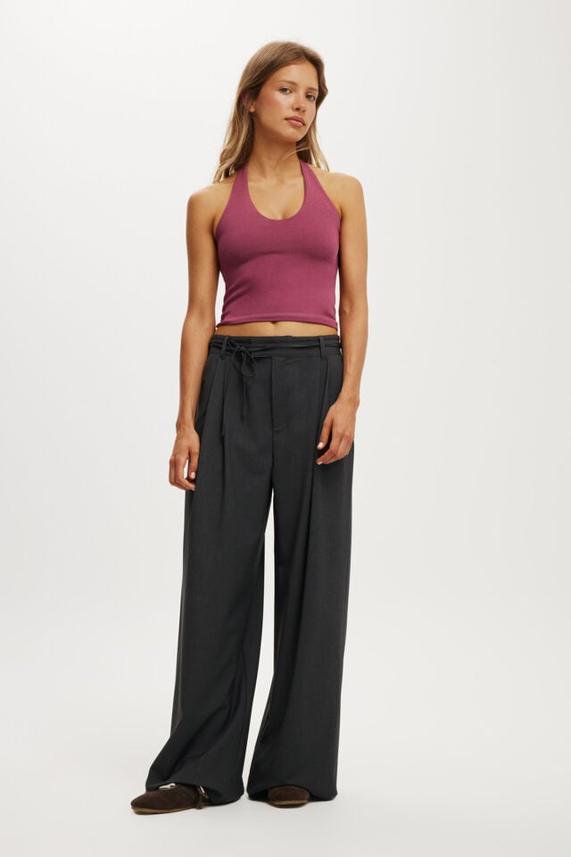 Cotton On All Day V Neck Halter Rich Plum