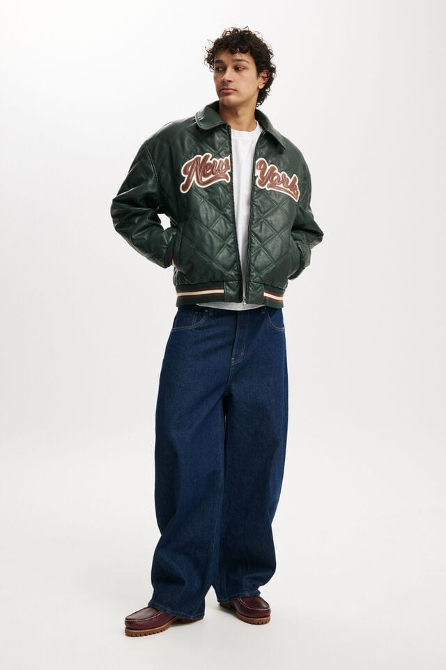 Cotton On Applique Bomber Jacket Emerald