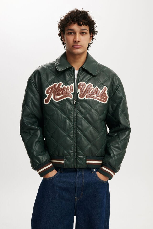 cotton on Applique Bomber Jacket emerald