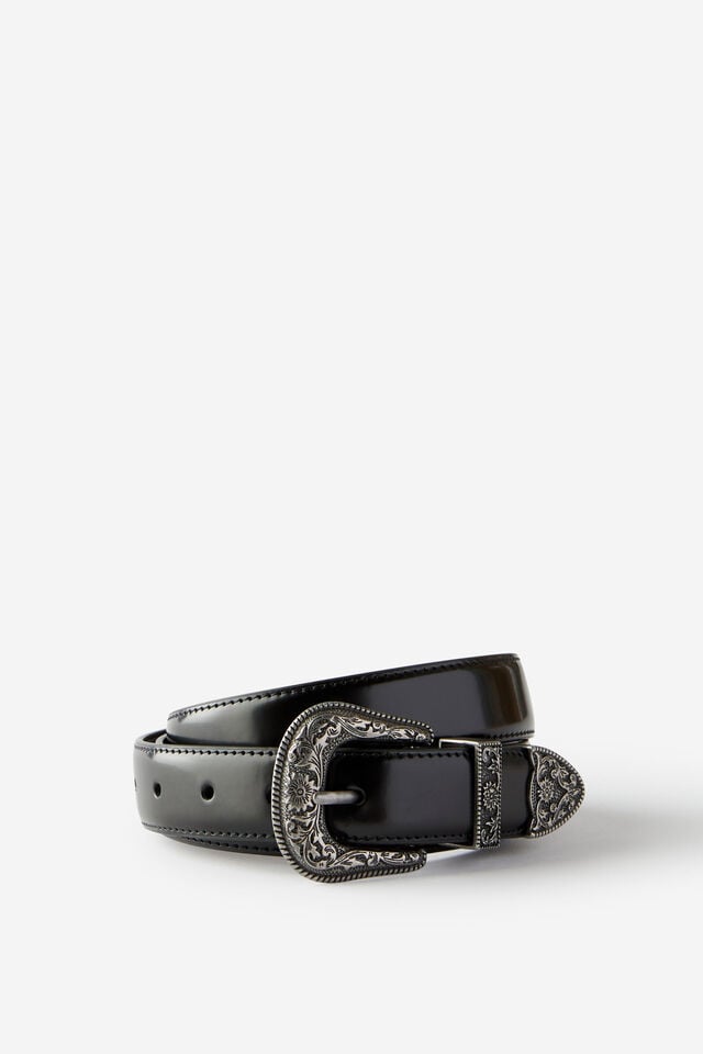 Cotton On Austin Belt Black/burnished Silver