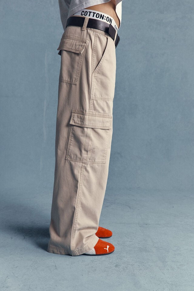 Cotton On Axel Super Baggy Cargo Pant Stone