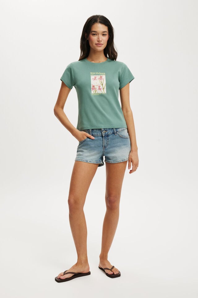 Cotton On Baby Graphic Tee Lily Floral/cloudy Jade