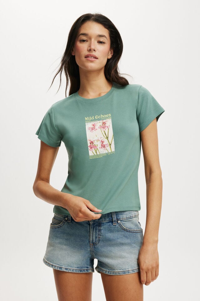 cotton on Baby Graphic Tee lily floral/cloudy jade