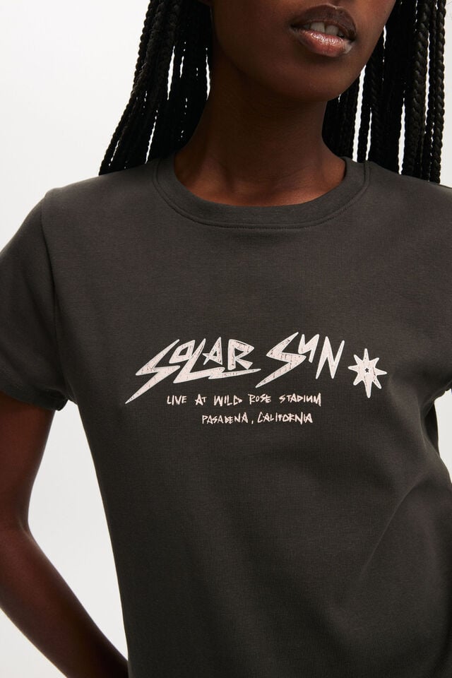 Cotton On Baby Graphic Tee Solar Sun/washed Black