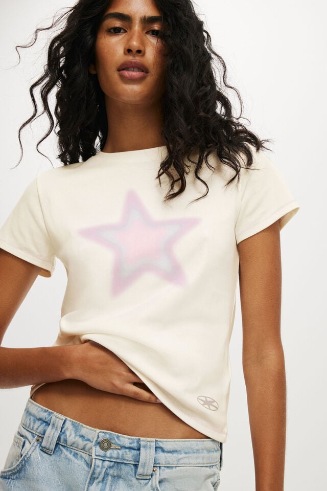 cotton on Baby Graphic Tee star/ vintage white