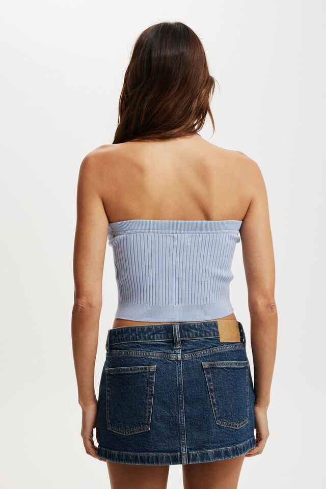 Cotton On Baby Rib Button Bandeau Dusk Blue
