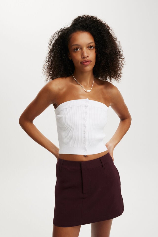 cotton on Baby Rib Button Bandeau white