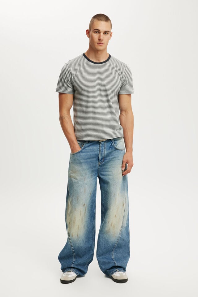 Cotton On Baby T-Shirt Grey Micro Stripe