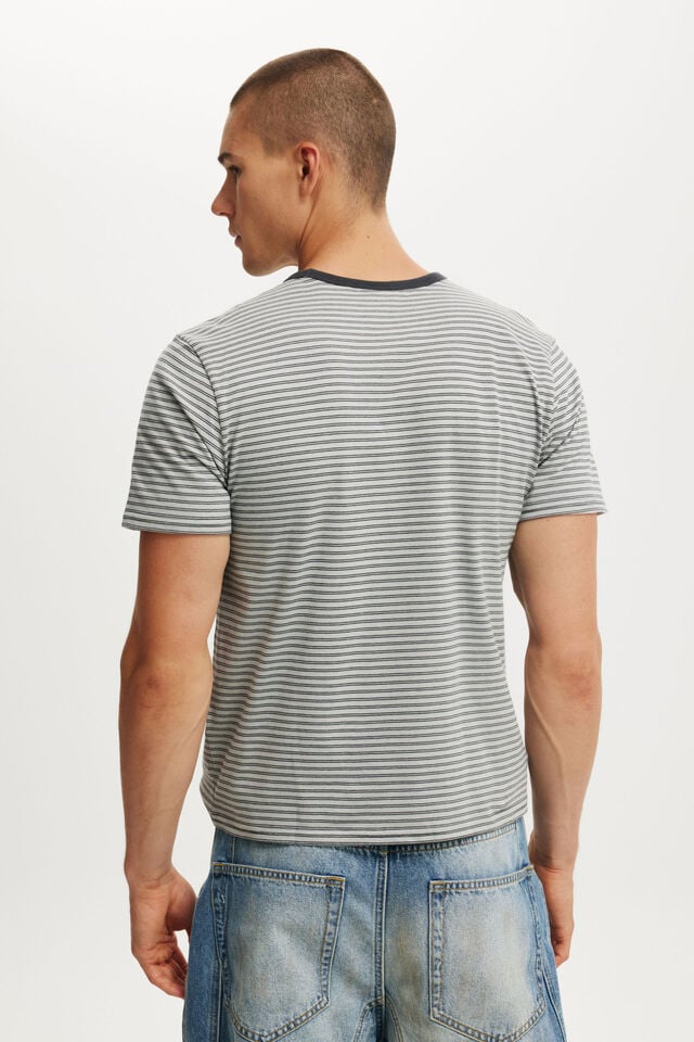 Cotton On Baby T-Shirt Grey Micro Stripe