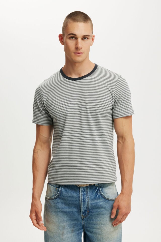 Cotton On Baby T-Shirt Grey Micro Stripe