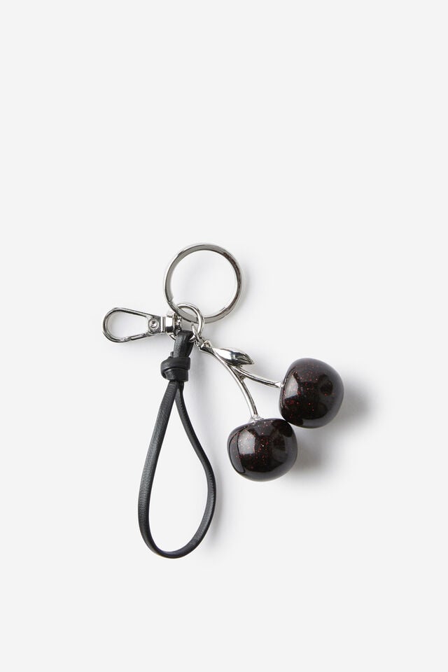 cotton on Bag Charm black sour cherry