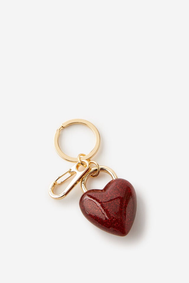 cotton on Bag Charm red puffy heart