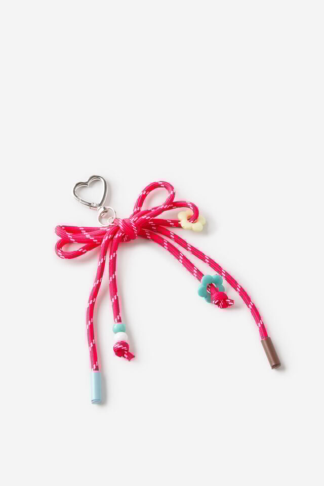 cotton on Bag Charm rope bow raspberry