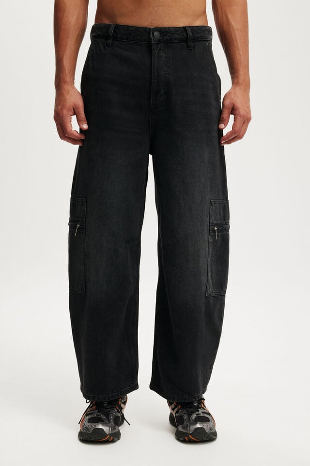 Cotton On Baggy Balloon Jean Cargo Onyx Black