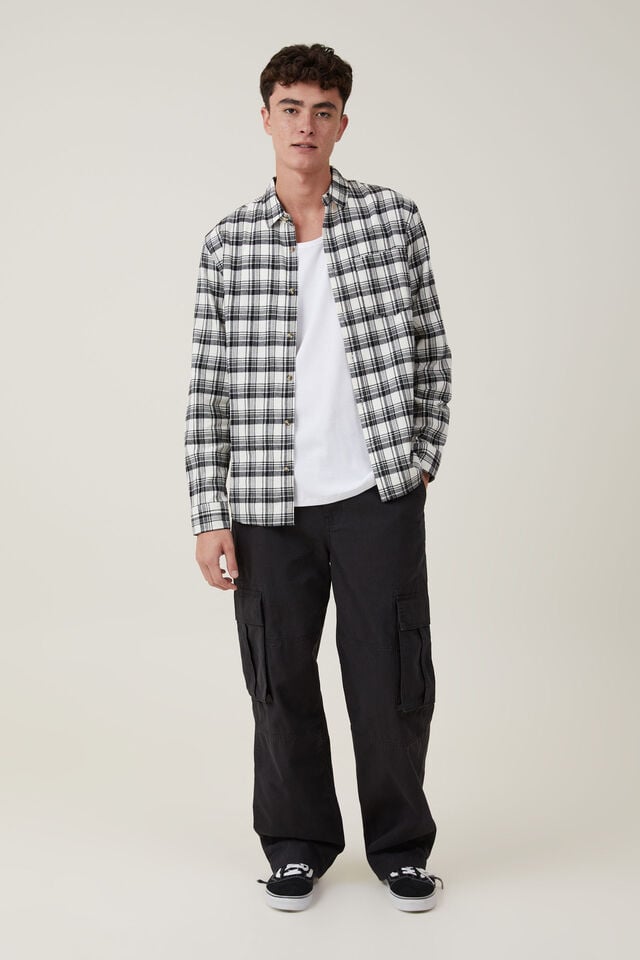 Cotton On Baggy Cargo Pant Black Ripstop