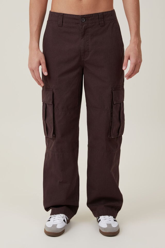 Cotton On Baggy Cargo Pant Dark Chocolate Ripstop