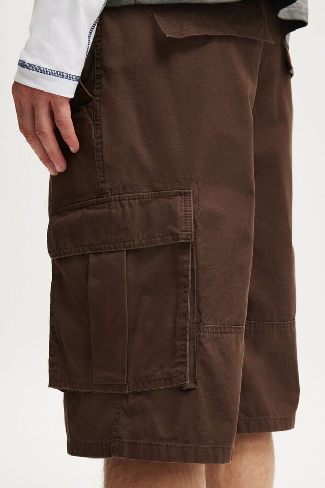 Cotton On Baggy Cargo Short Chocolate Twill