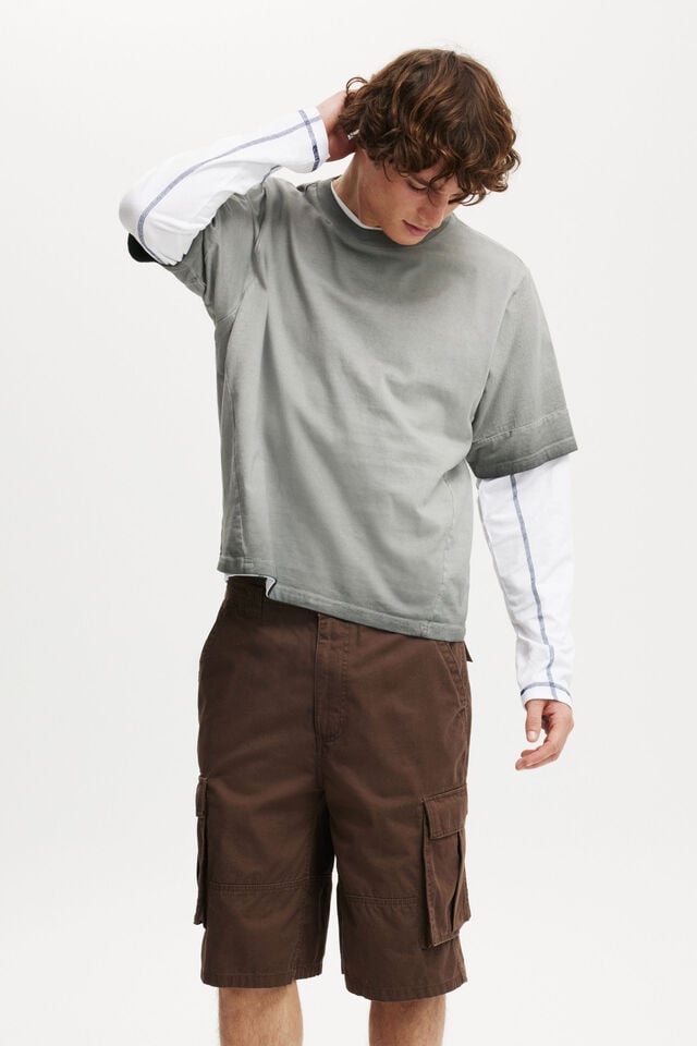 Cotton On Baggy Cargo Short Chocolate Twill