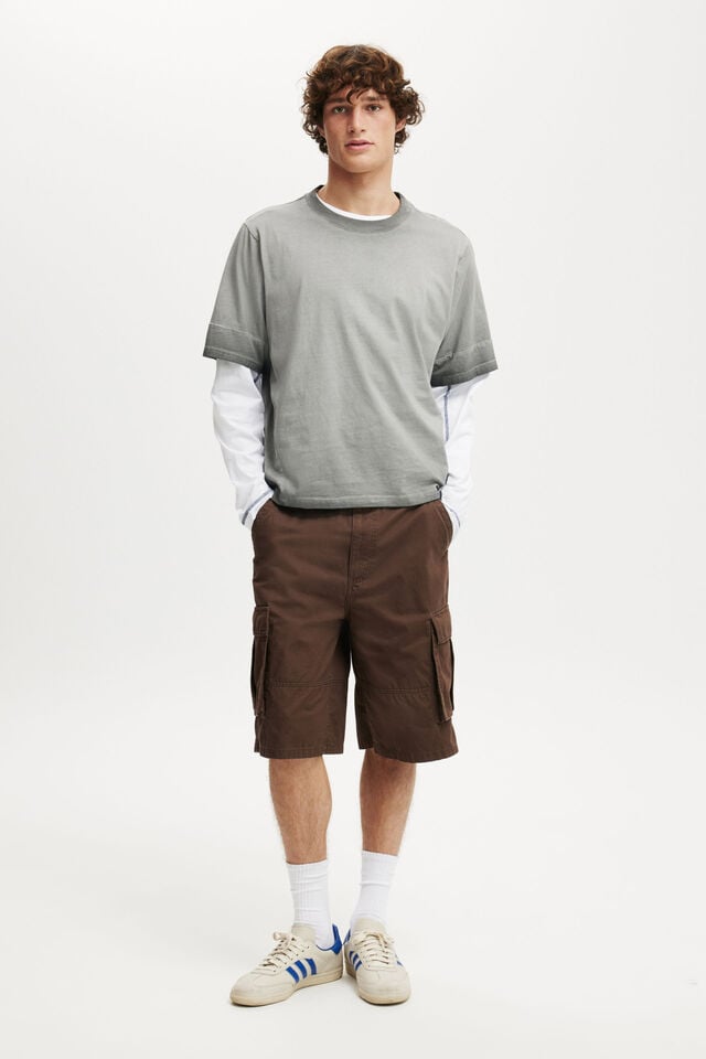 cotton on Baggy Cargo Short chocolate twill
