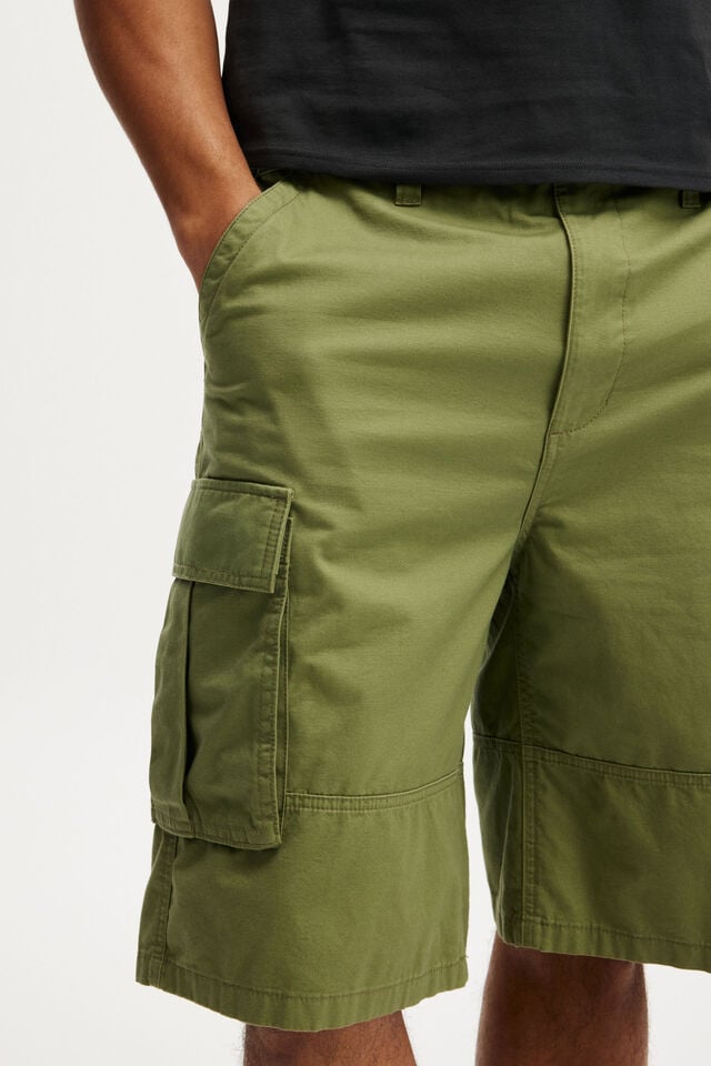 Cotton On Baggy Cargo Short Military Twill