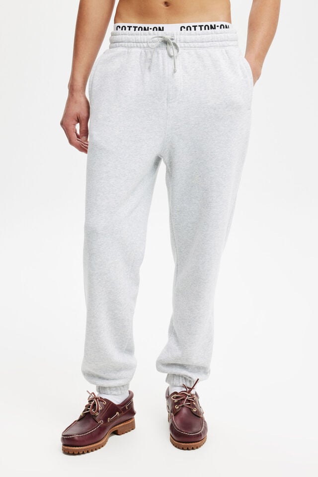 Cotton On Baggy Cuffed Track Pant Grey Marle