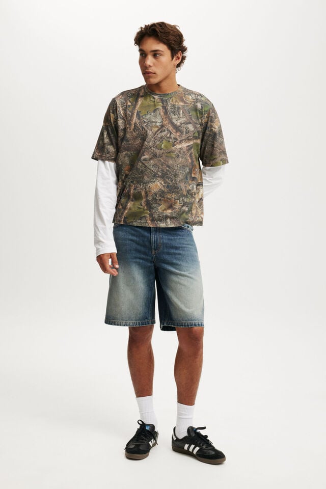 cotton on Baggy Denim Short static blue