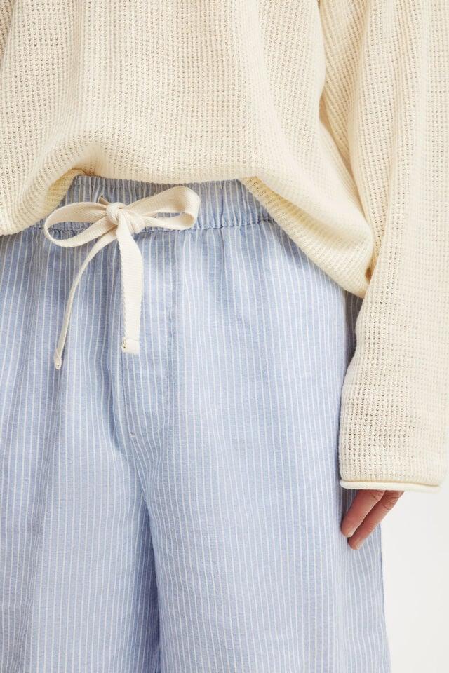 Cotton On Baggy Linen Short Blue Stripe