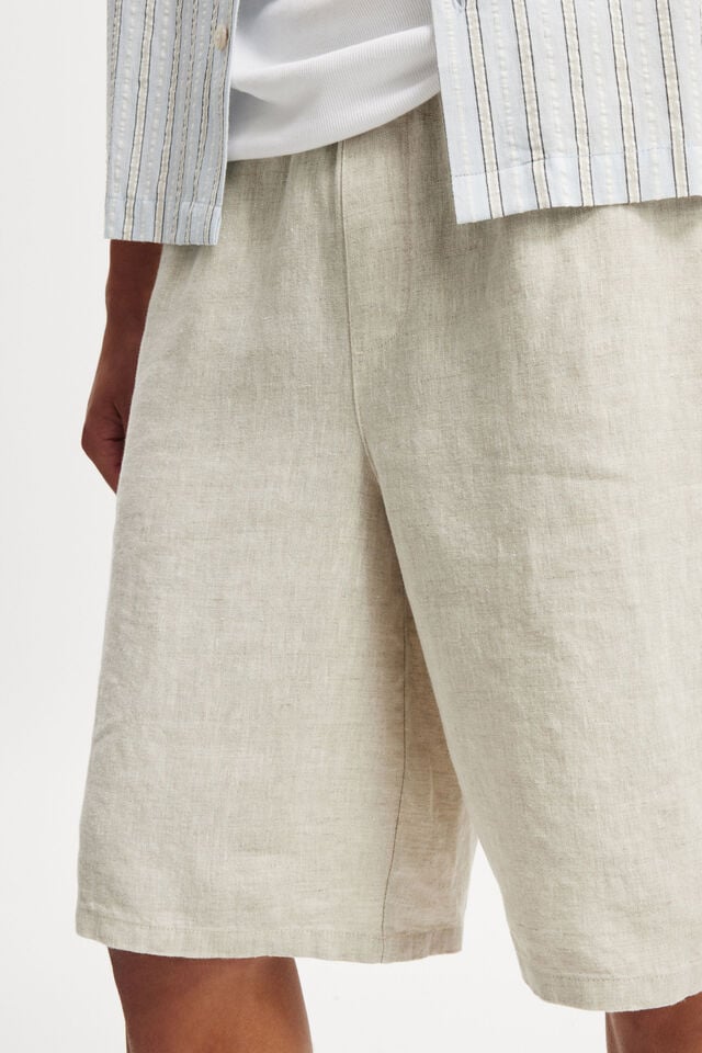 Cotton On Baggy Linen Short Oatmeal