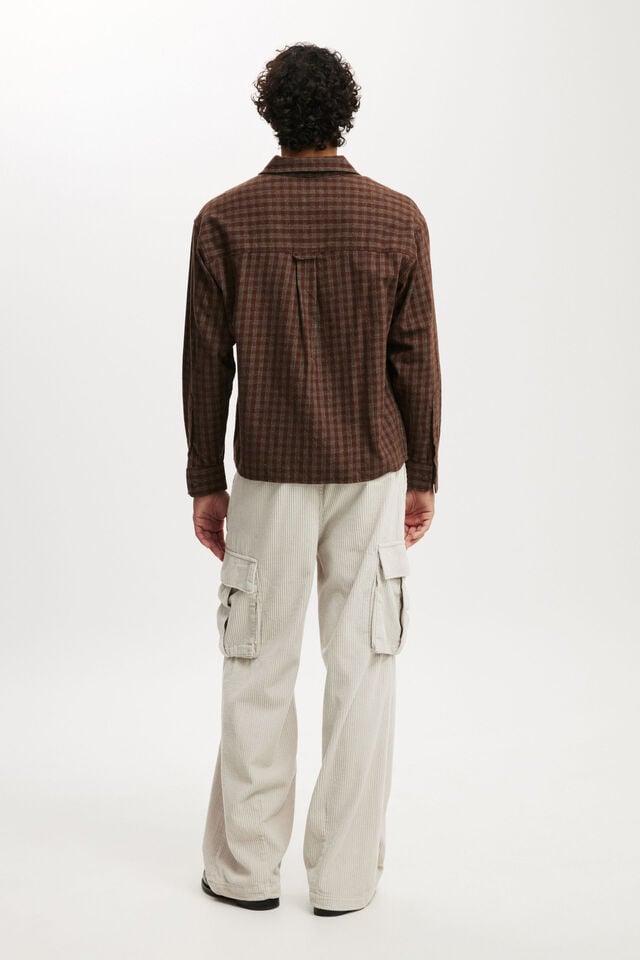Cotton On Baggy Pleat Cargo Pant Light Stone Cord