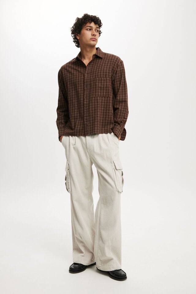 cotton on Baggy Pleat Cargo Pant light stone cord