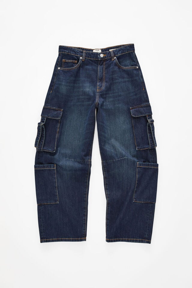 Cotton On Barrel Jean Cargo Era Blue