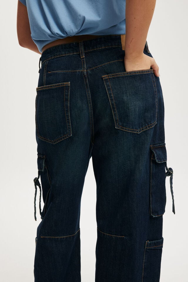 Cotton On Barrel Jean Cargo Era Blue