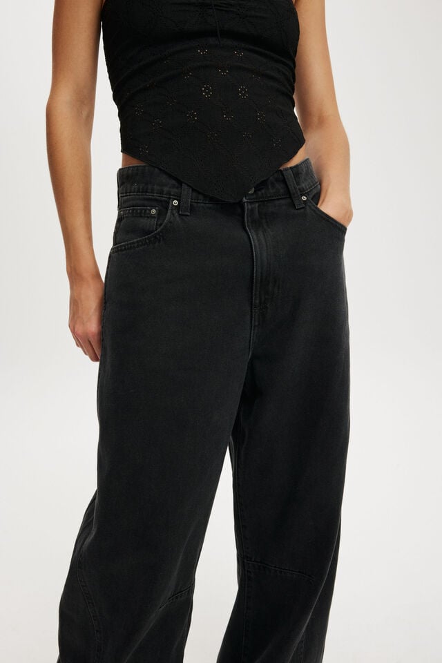 Cotton On Barrel Jean Graphite Black/seams
