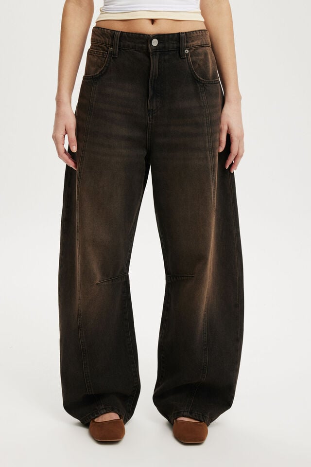 Cotton On Barrel Jean Seam Dune Black
