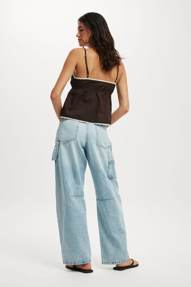 Cotton On Barrel Jean Sunfaded Blue/carpenter