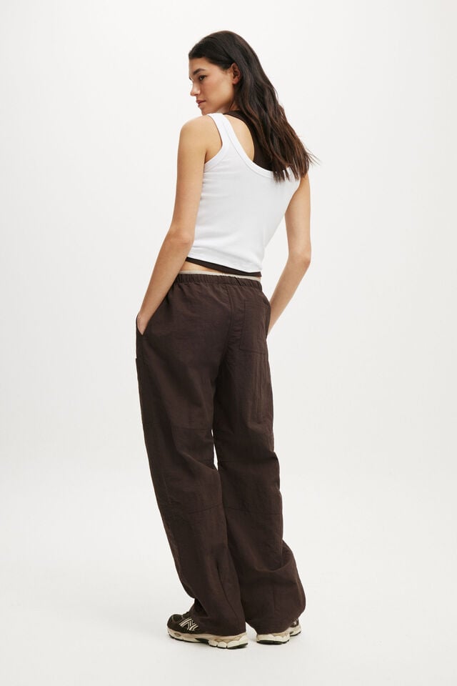 Cotton On Barrel Leg Woven Pant French Roast