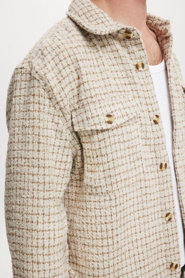 Cotton On Beckley Overshirt Natural Grid