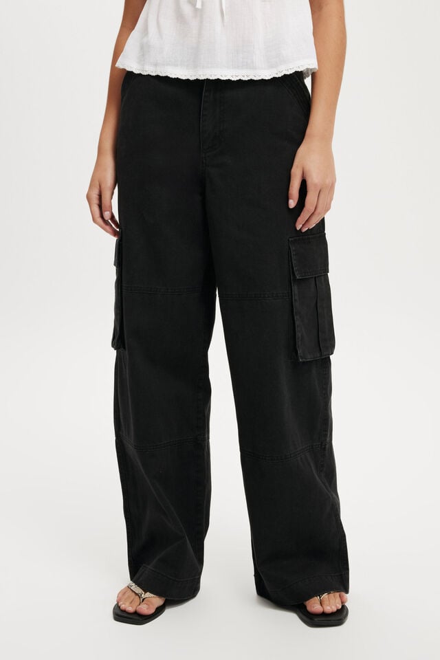 Cotton On Benny Cargo Pant Washed Black