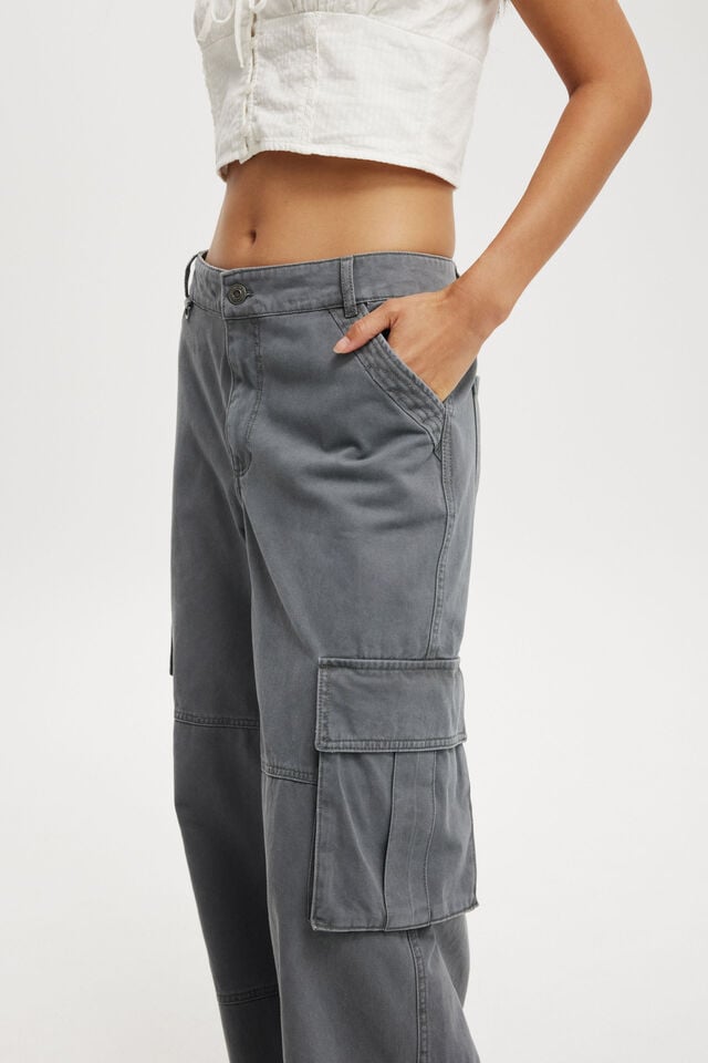 Cotton On Benny Cargo Pant Washed Blue Slate