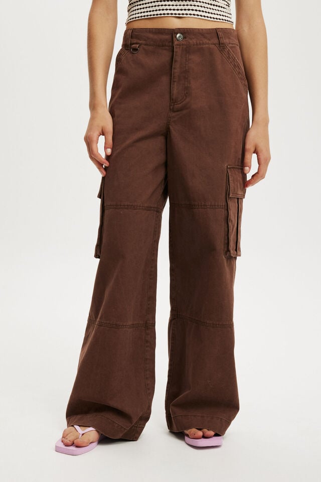 Cotton On Benny Cargo Pant Washed Brown