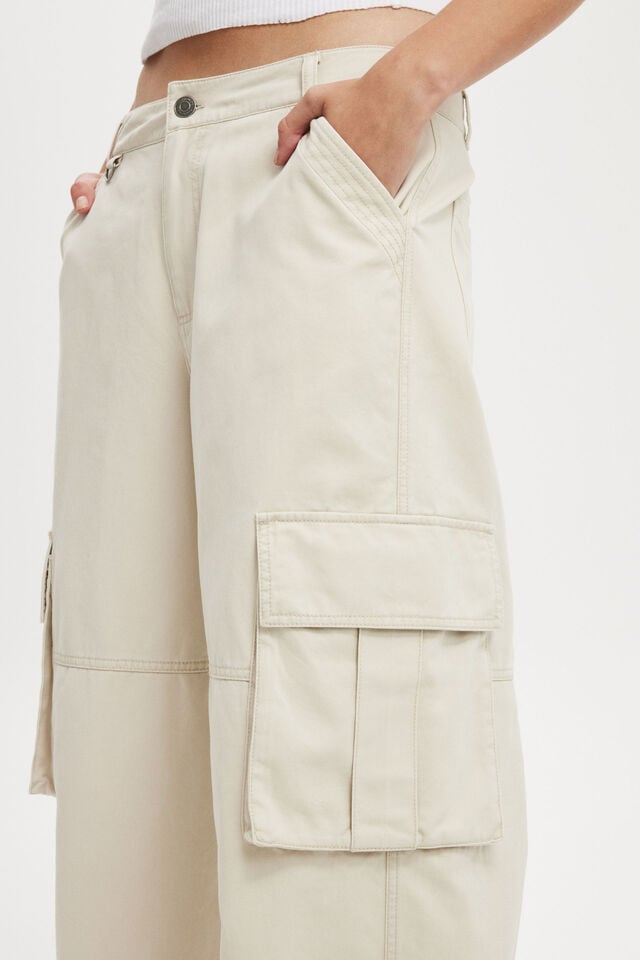 Cotton On Benny Cargo Pant Washed Ecru
