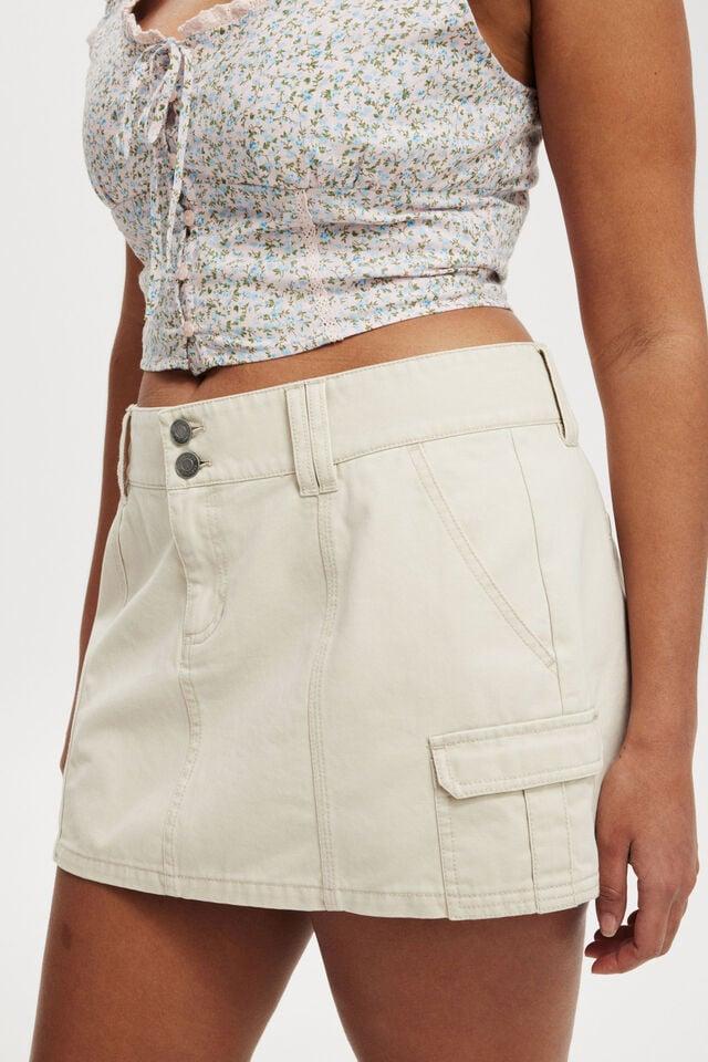 Cotton On Benny Cargo Skirt Ecru