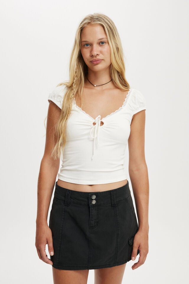 cotton on Benny Cargo Skirt washed black