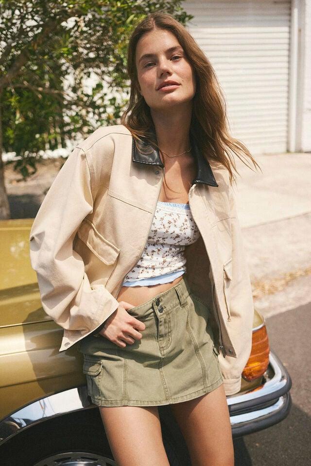 cotton on Benny Cargo Skirt washed cactus green