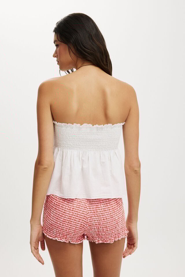 Cotton On Billie Shirred Tube Top White
